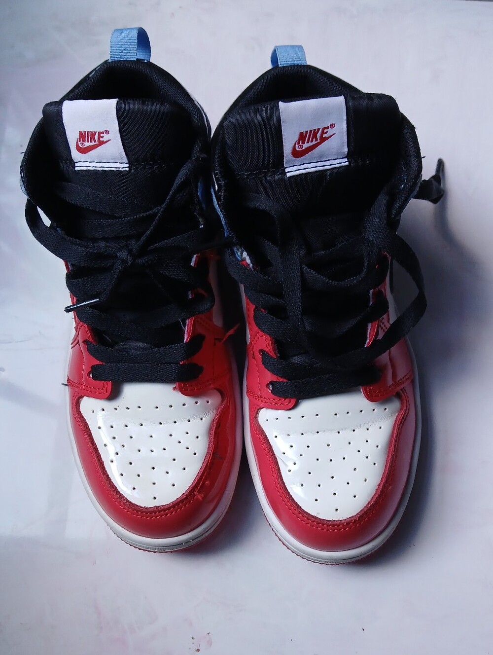 Jordan Air Jordan 1 Mid Kids US 2.5 Mid Top Leather Red/White/Black /Blue